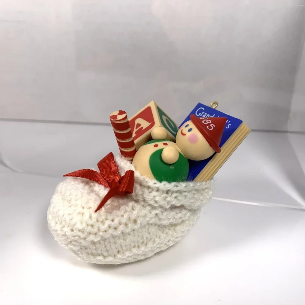 Hallmark 1985 Vintage Grandchild's First Christmas Bootie‎ Ornament
